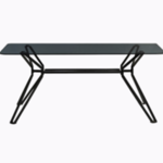 Rechthoekige, glazen eettafel POLSPOTTEN